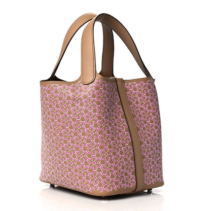 Hermes Swift Lucky Daisy Picotin Lock 18 PM Chai Rose White 2 of 10