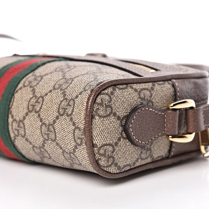 Gucci GG Supreme Monogram Web Mini Ophidia Shoulder Bag Brown 7 of 11