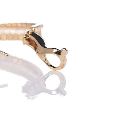 Van Cleef & Arpels 18K Yellow Gold Diamond Perlee Hoop Earrings 4 of 5
