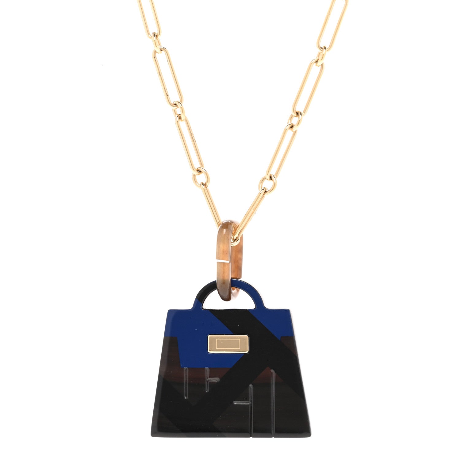 Hermes Amulette Laquee Kelly Pendant Necklace Soir 1 of 7