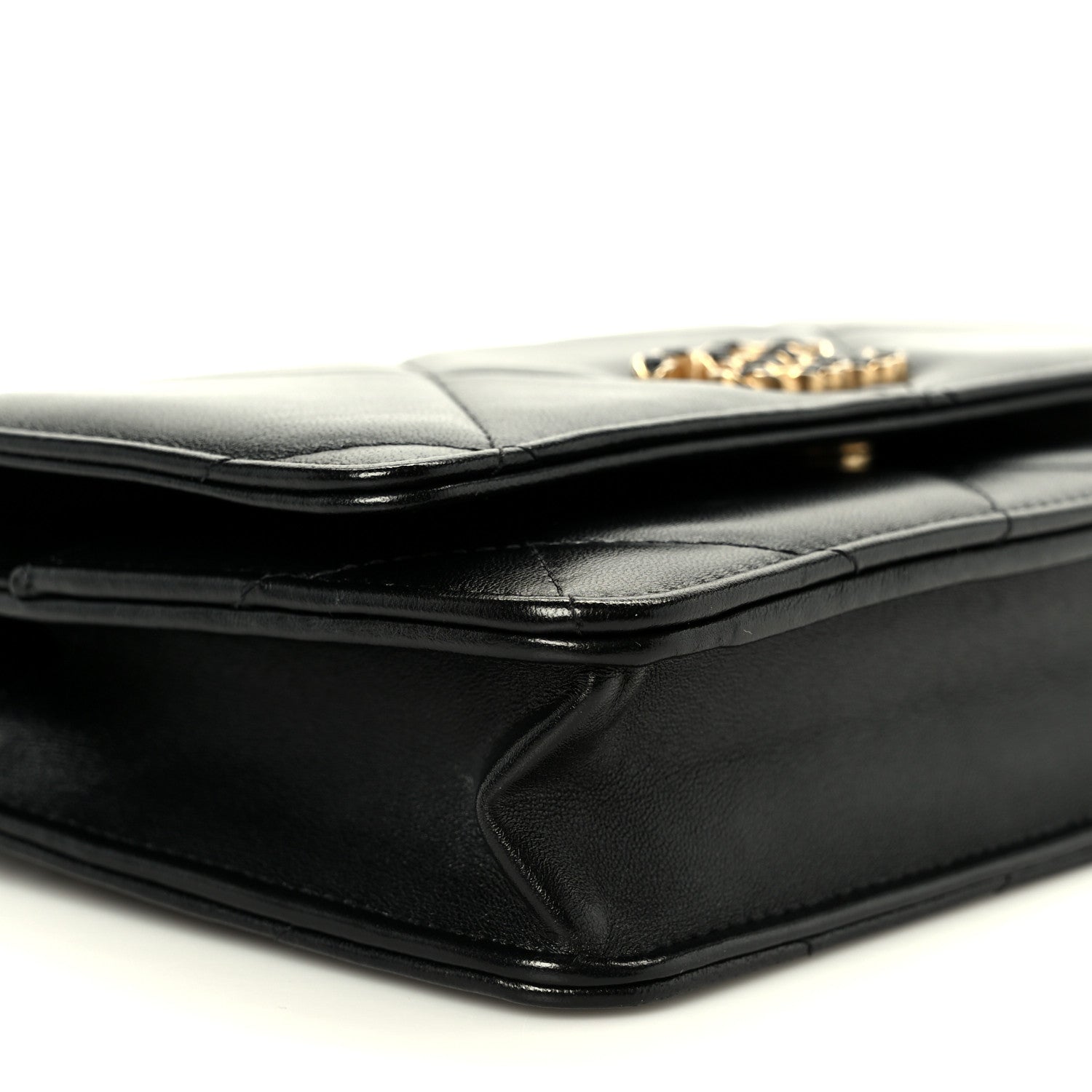 Chanel Lambskin Quilted Chanel 19 Wallet On Chain WOC Black 19 of 23