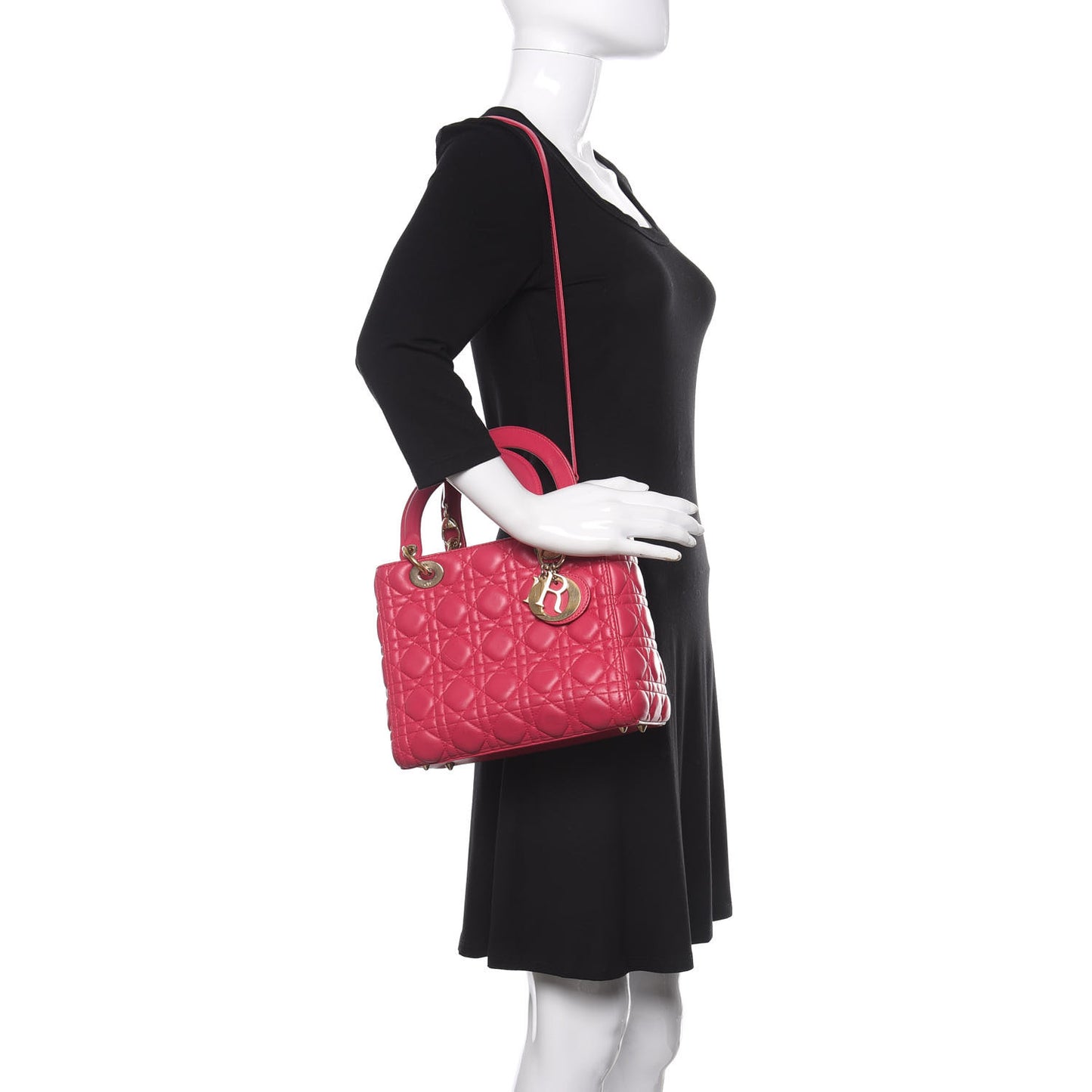 Lambskin Cannage Medium Lady Dior Pink