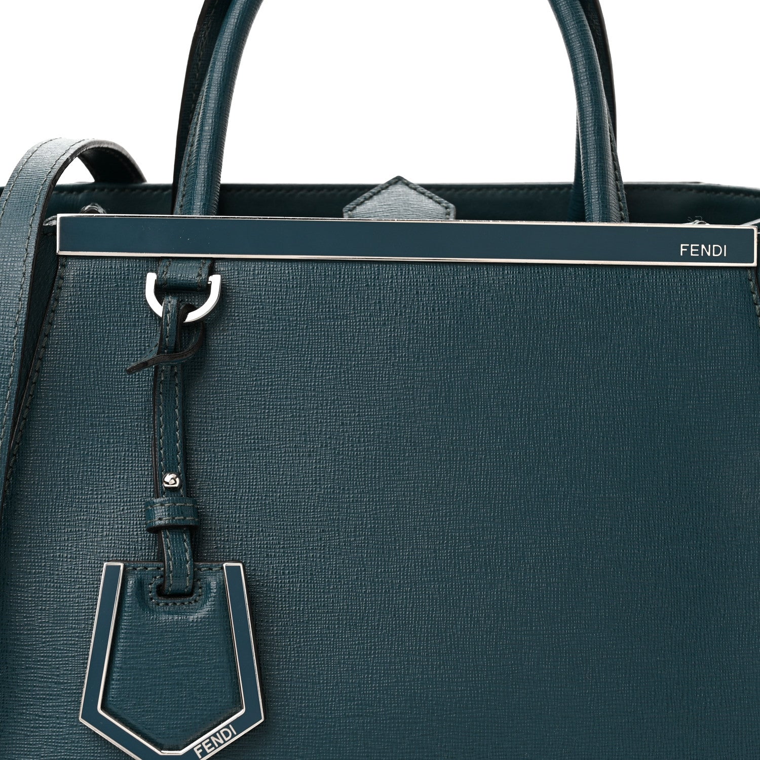 Fendi Vitello Elite Petite 2Jours Tote Oceano 8 of 11