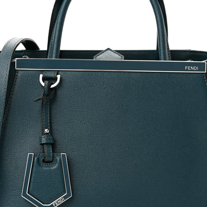 Fendi Vitello Elite Petite 2Jours Tote Oceano 8 of 11
