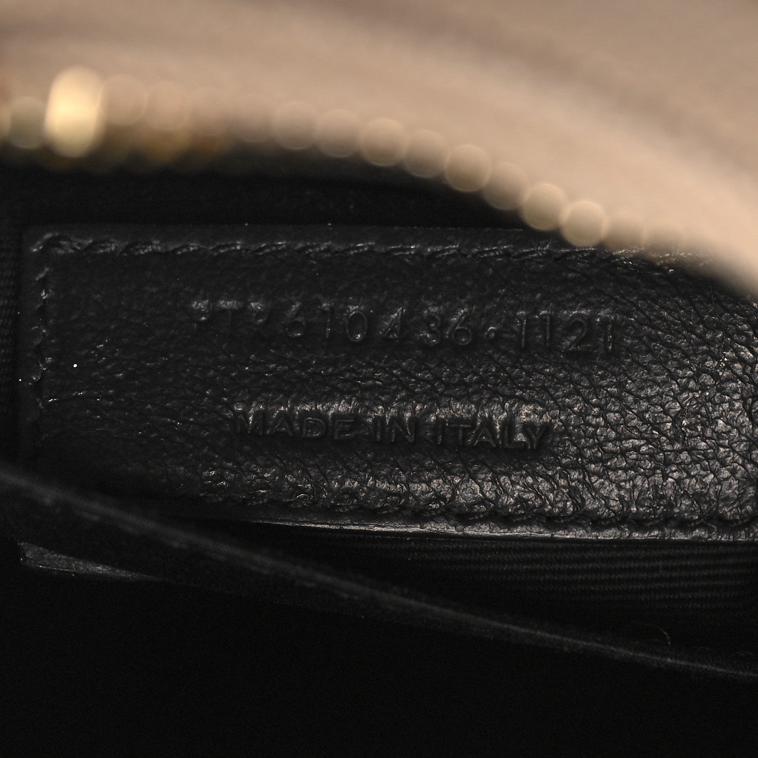 Saint Laurent Grain De Poudre Matelasse Chevron Quilted Round Vinyle Camera Bag Dark Beige 7 of 11