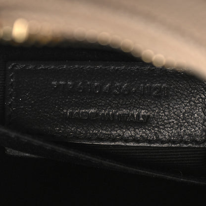 Saint Laurent Grain De Poudre Matelasse Chevron Quilted Round Vinyle Camera Bag Dark Beige 7 of 11