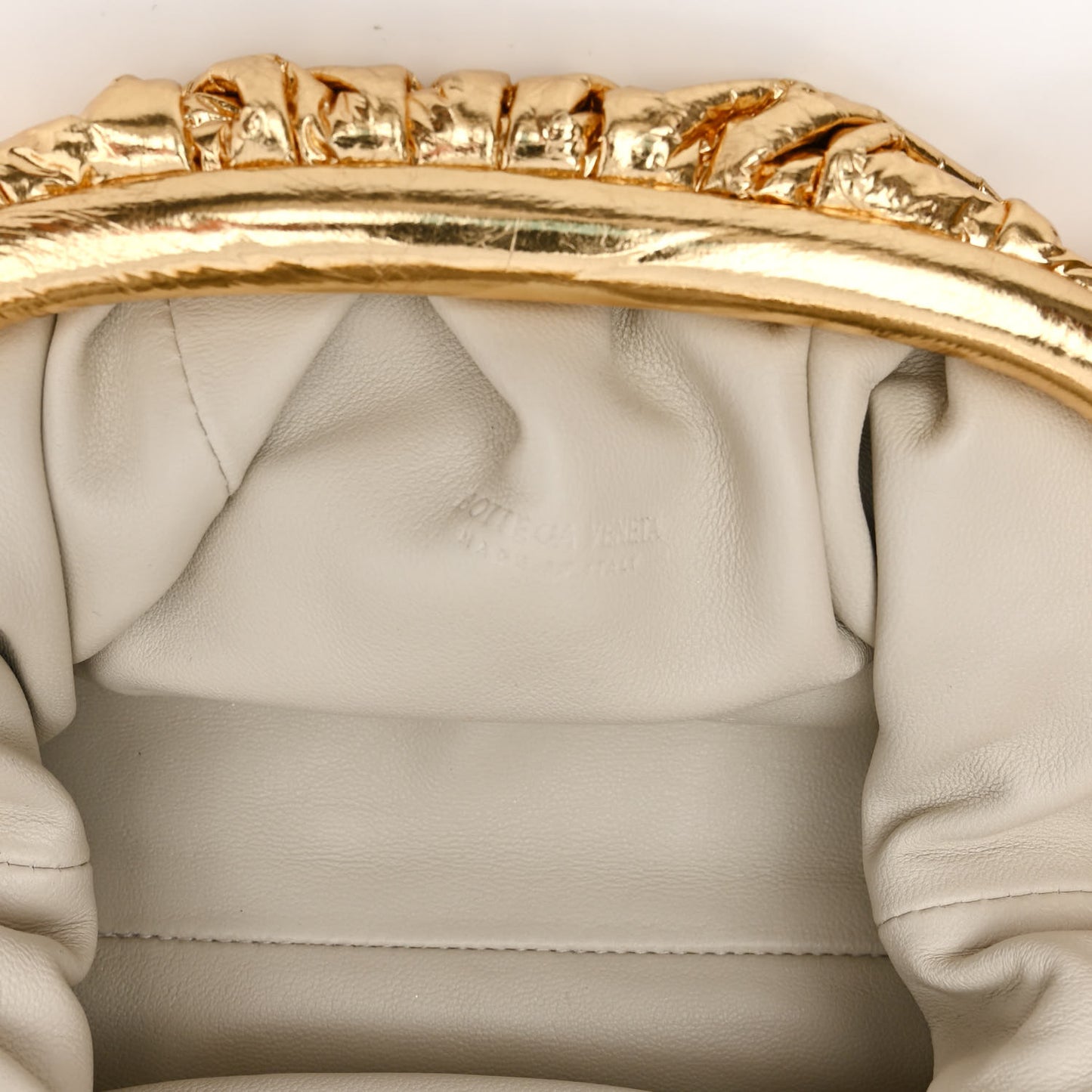 Metallic Crushed Calfskin The Mini Pouch Gold