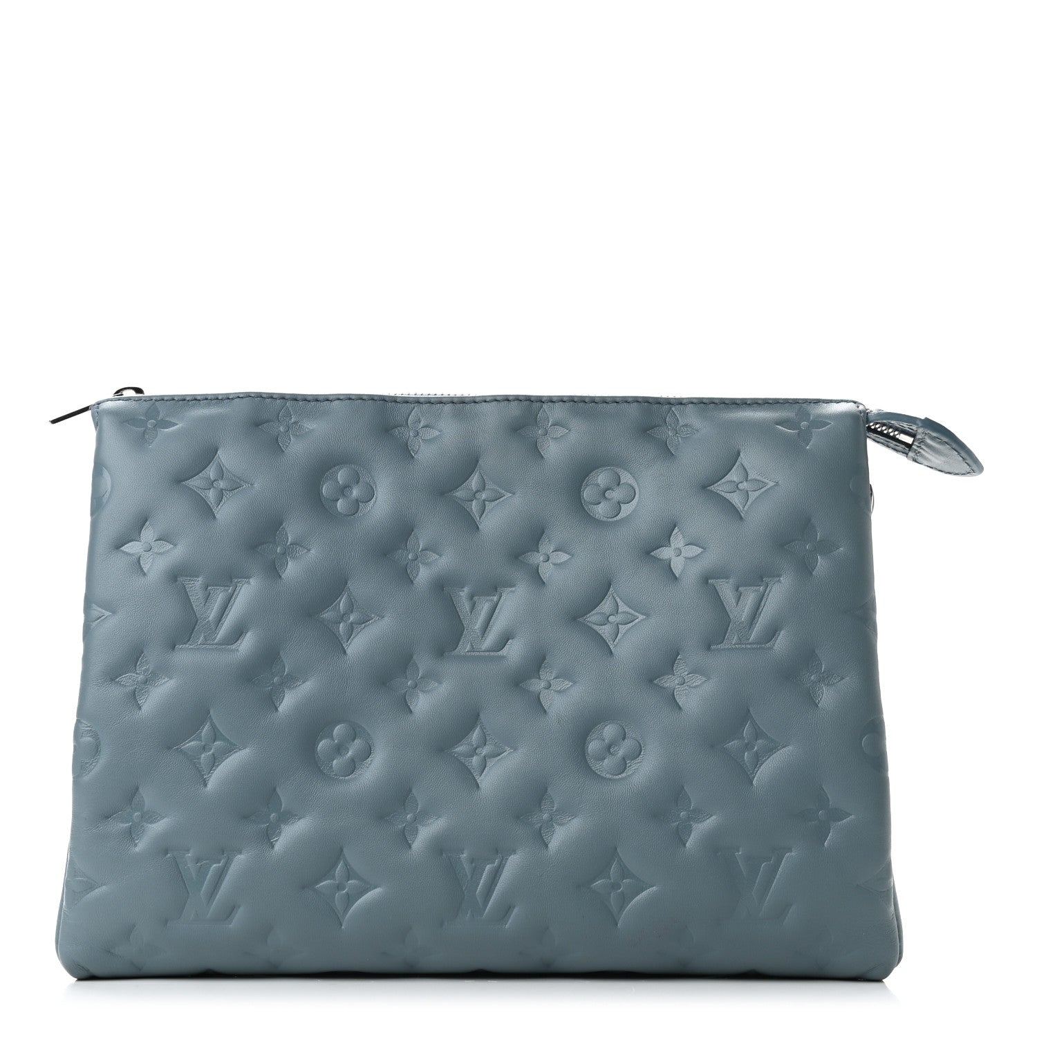 Louis Vuitton Lambskin Embossed Monogram Coussin PM Blue Glacier 1 of 8