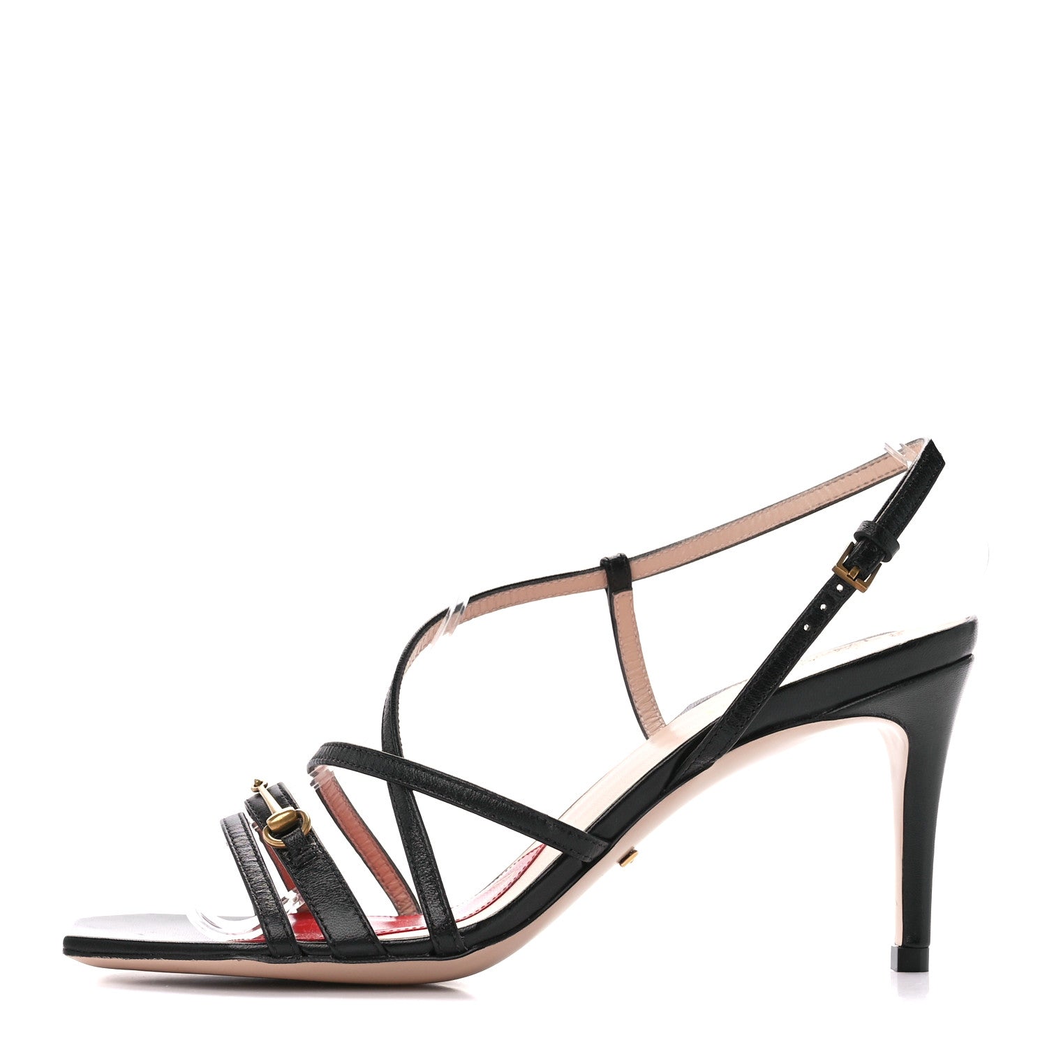 Gucci Nappa Victoria Strappy Horsebit Sandals 36 Black 1 of 10