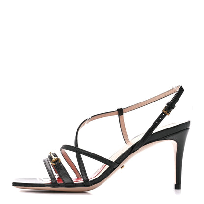 Gucci Nappa Victoria Strappy Horsebit Sandals 36 Black 1 of 10