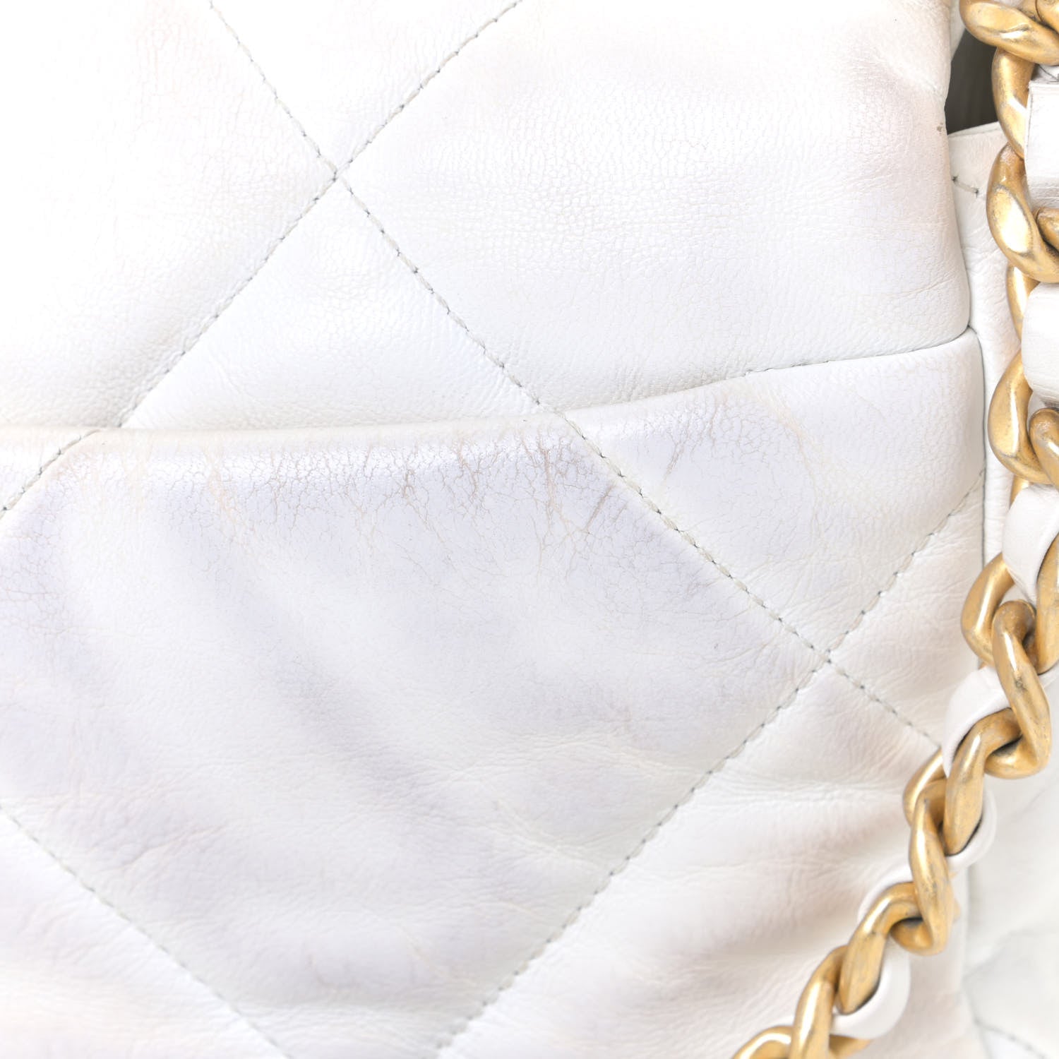 Chanel Goatskin Quilted Medium Chanel 19 Flap White 12 of 15