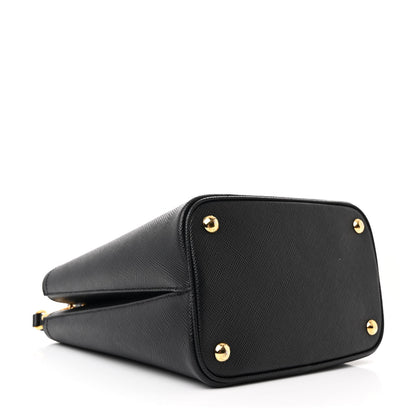 Prada Saffiano Cuir Medium Panier Bucket Bag Black Fuoco 4 of 11