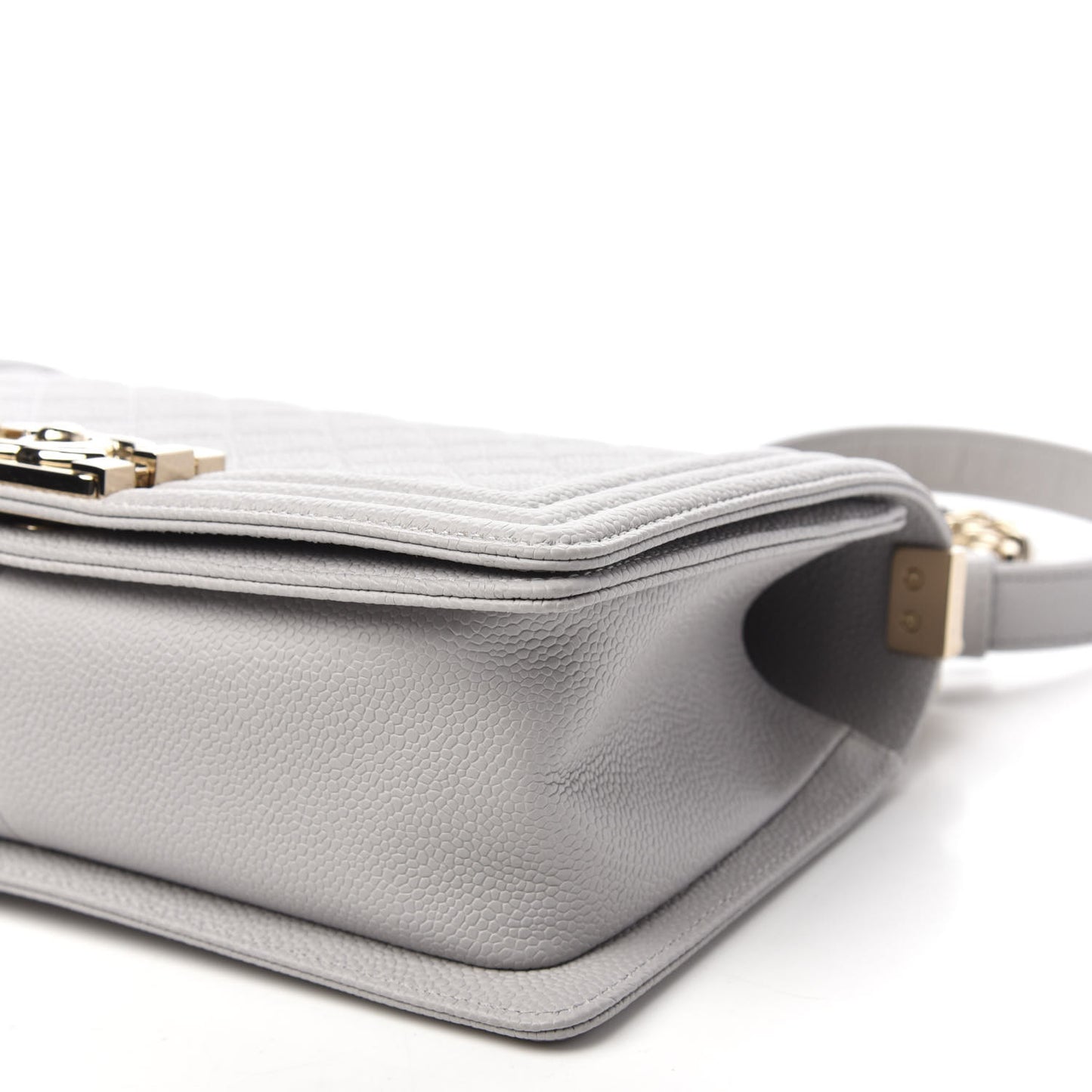 Caviar Quilted Medium Boy Flap Grey