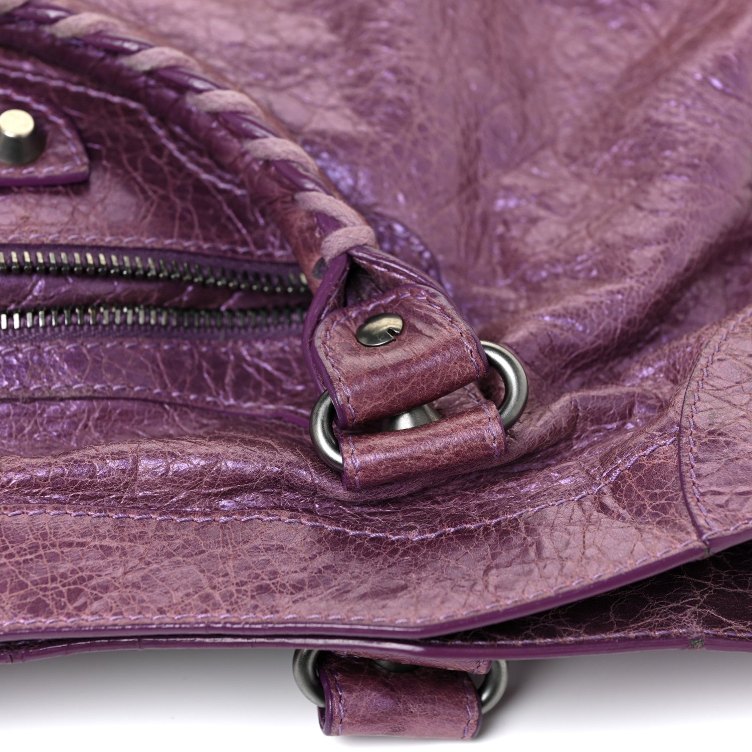 Balenciaga Agneau Classic Hardware City Metallic Purple 15 of 18