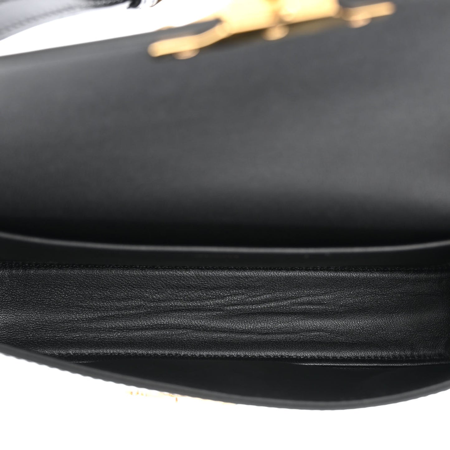 Shiny Calfskin Triomphe Shoulder Bag Black