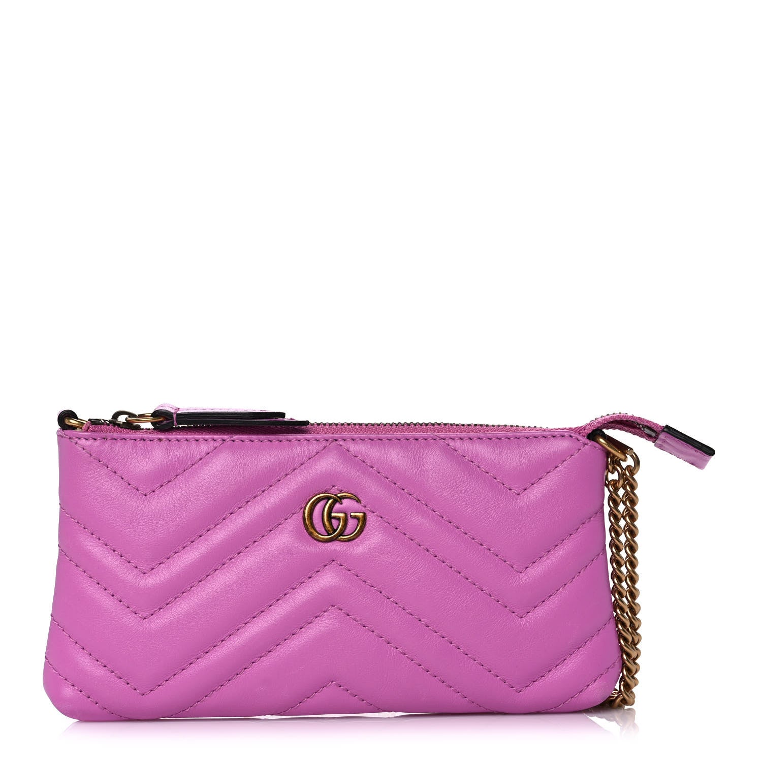 Gucci Calfskin Matelasse Mini GG Marmont Chain Bag Candy Mousse 1 of 11