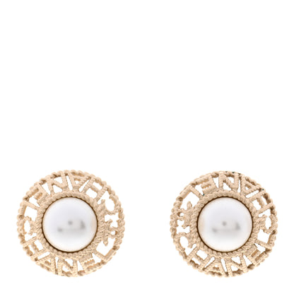 Chanel Pearl CC Round Rope Logo Earrings Gold 3 of 14