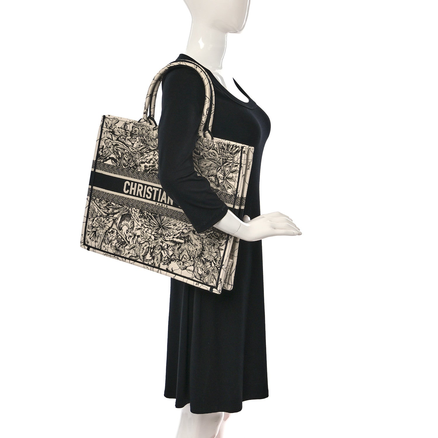 Christian Dior Canvas Embroidered Zodiac Book Tote Latte Multicolor 2 of 12