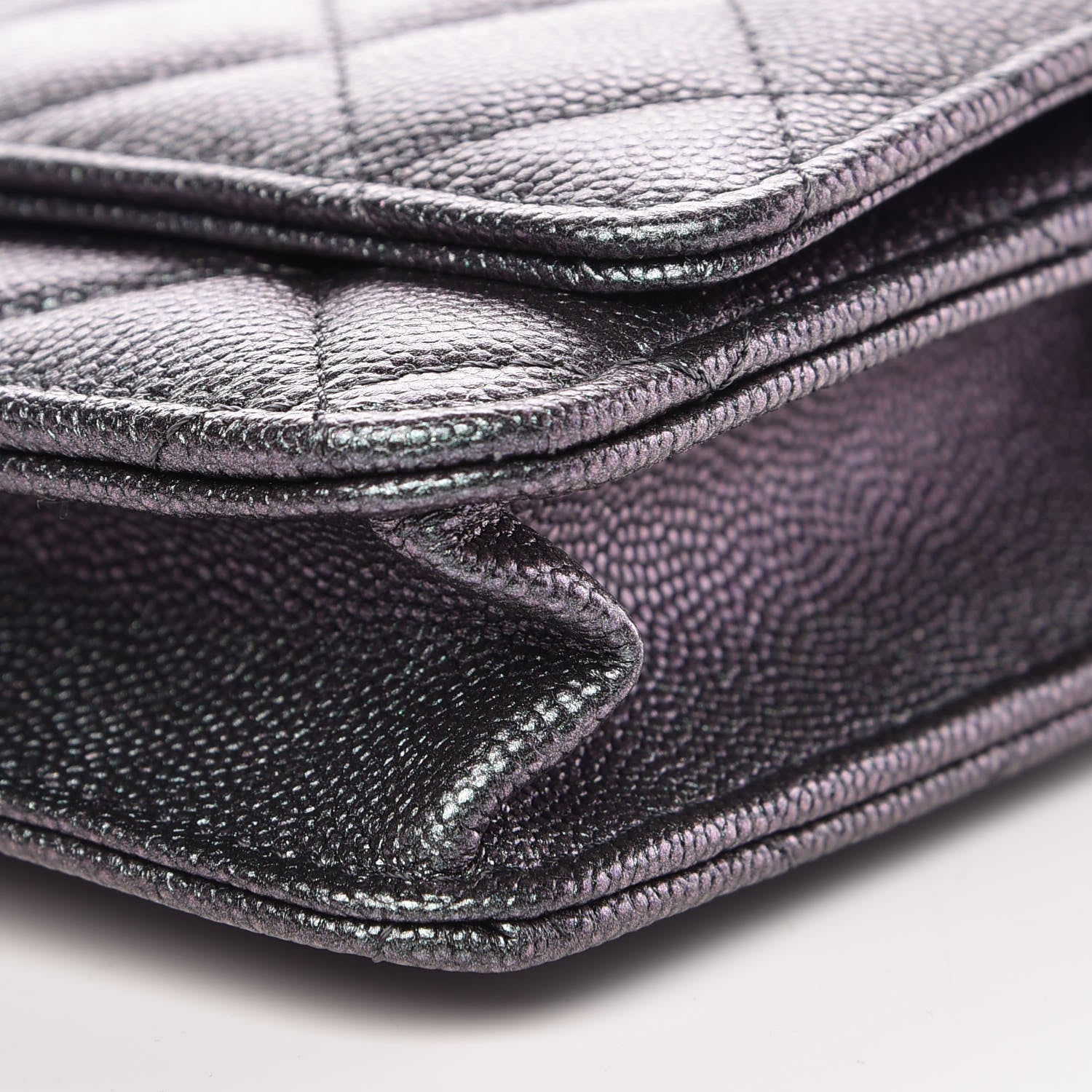 Chanel Iridescent Caviar Quilted Wallet On Chain WOC Black 9 of 13