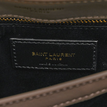 Saint Laurent Calfskin Y Quilted Monogram Toy Loulou Crossbody Bag Greyish Brown 6 of 14
