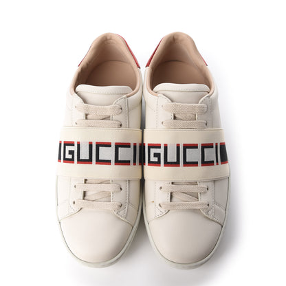 Gucci Calfskin Stripe Womens New Ace Sneakers 35 New Mystic White Ecru Red Flame 5 of 10