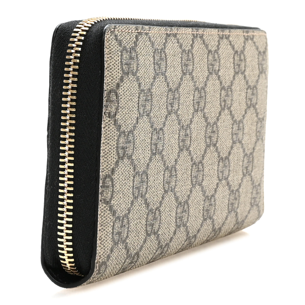 Gucci Dollar Calfskin GG Supreme Monogram GG Marmont Zip Around Wallet Black Beige Ebony 3 of 8