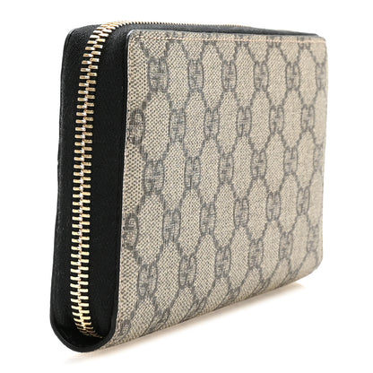 Gucci Dollar Calfskin GG Supreme Monogram GG Marmont Zip Around Wallet Black Beige Ebony 3 of 8