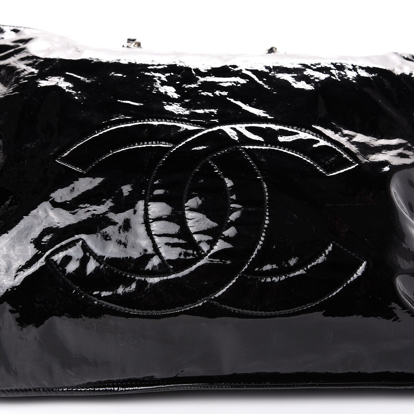 Patent Bonbons Shopper Tote Black