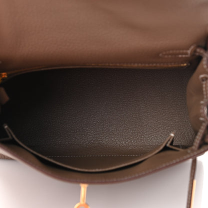 Hermes Togo Kelly Retourne 25 Etoupe 5 of 13