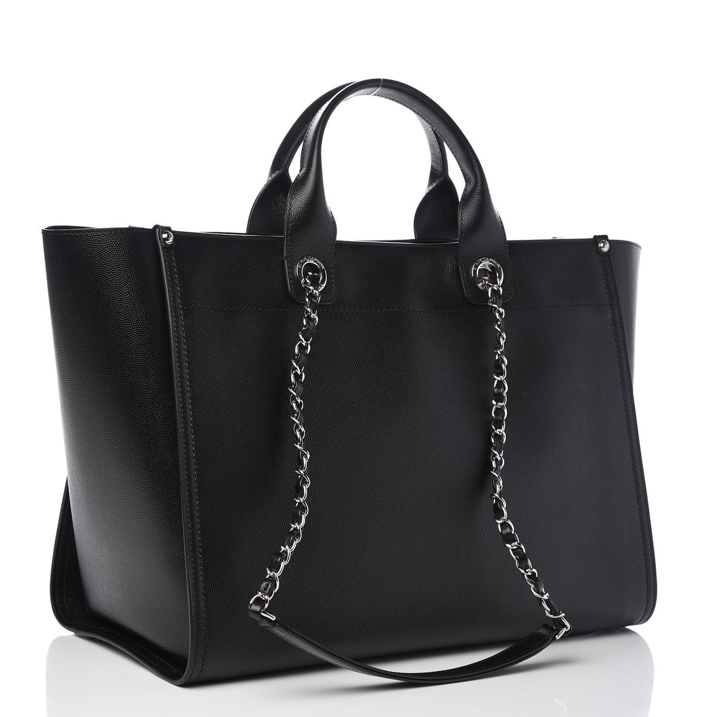 Caviar Large Studded Deauville Tote Black