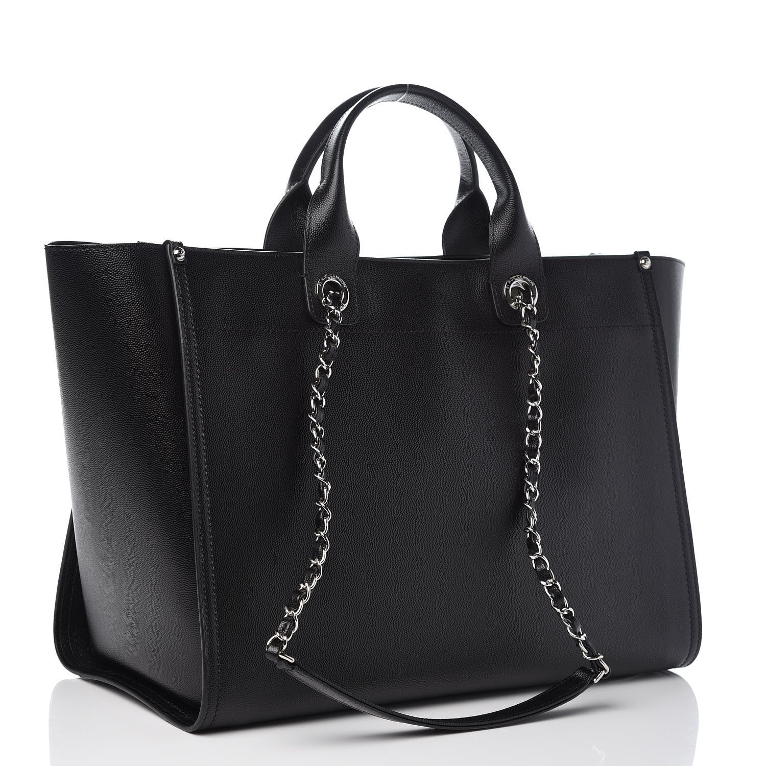 Chanel Caviar Large Studded Deauville Tote Black 4 of 9