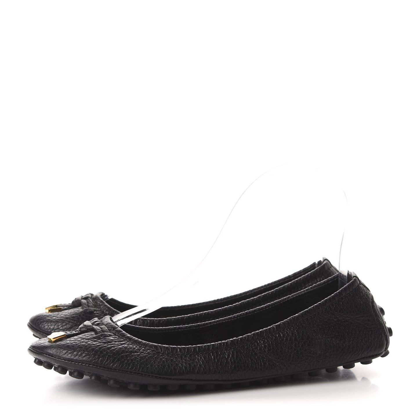 Calfskin Lemon Ballerina Flats 37 Black
