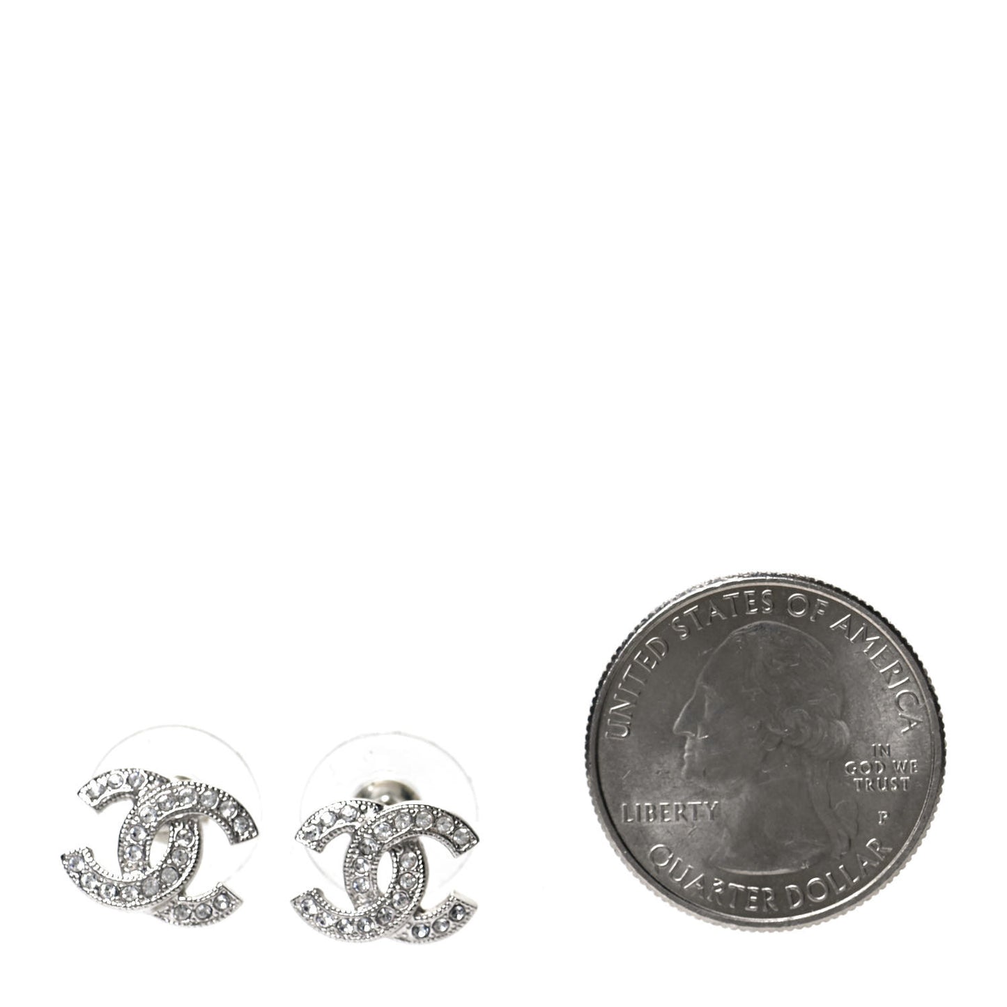 Crystal Mini Timeless CC Earrings Silver