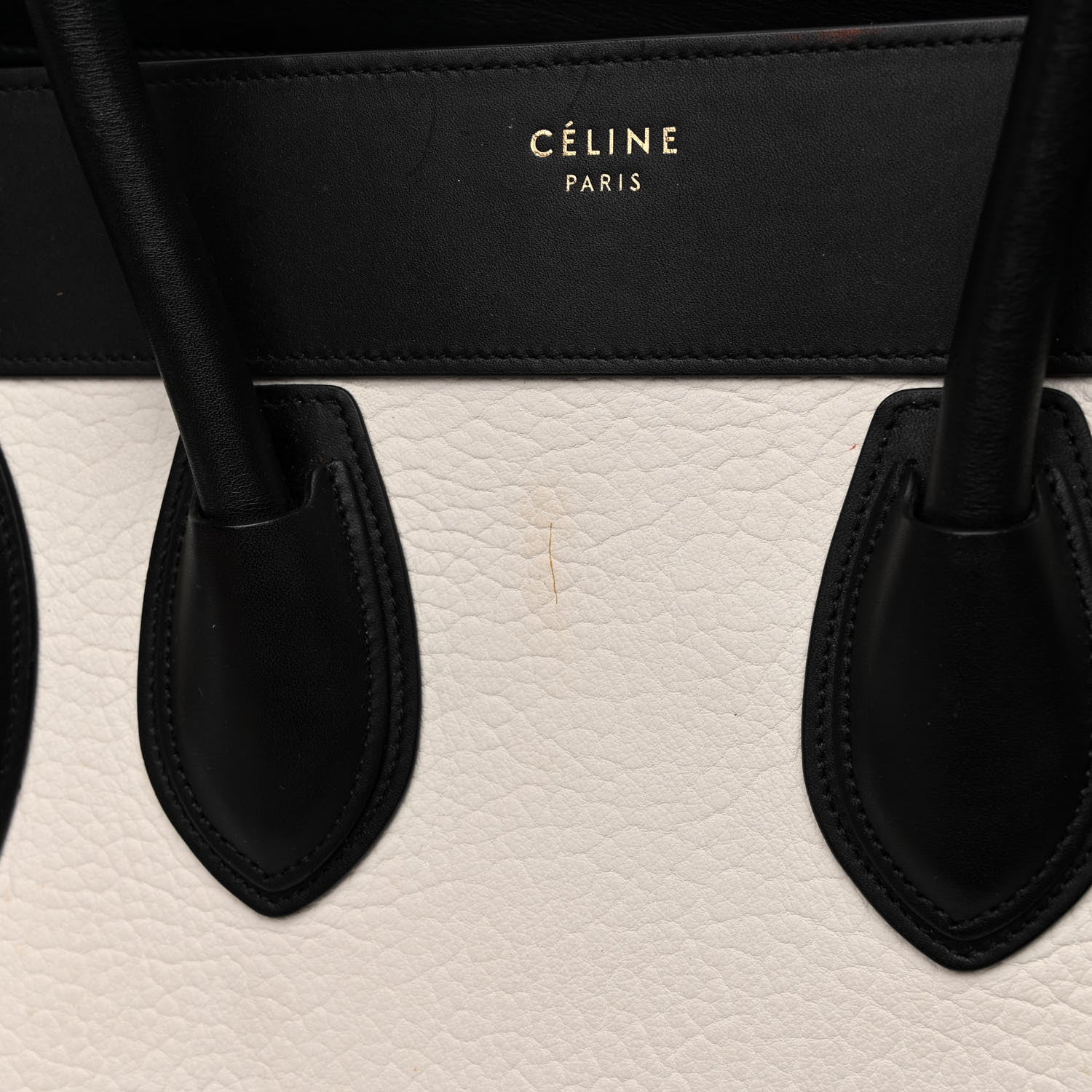 Celine Baby Grained Calfskin Tri-Color Mini Luggage White Liquorice 13 of 20