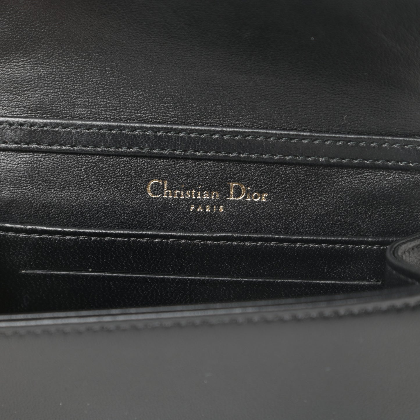 Lambskin Studded Micro Diorama Flap Bag Black