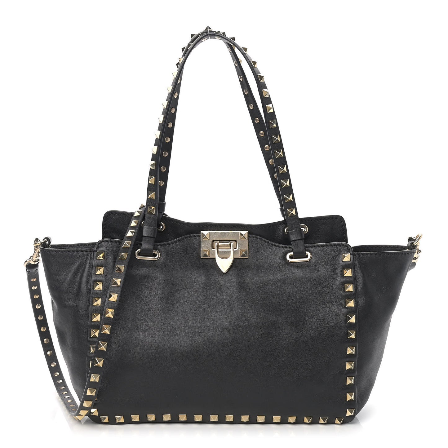 Vitello Small Rockstud Tote Black
