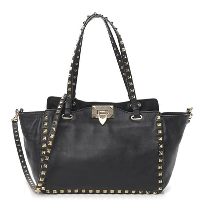 Valentino Garavani Vitello Small Rockstud Tote Black 1 of 10