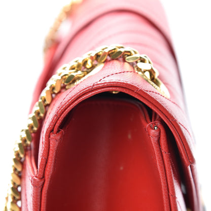 Saint Laurent Grain De Poudre Matelasse Chevron Large Monogram Satchel Lipstick Red 13 of 15