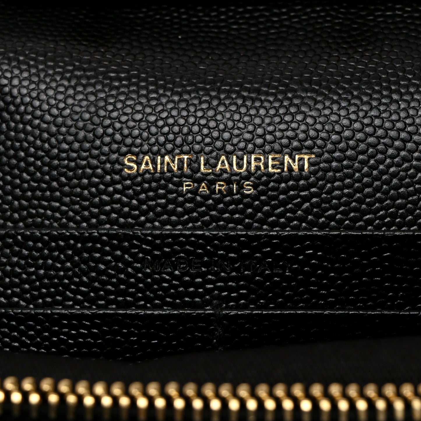 Grain De Poudre Matelasse Chevron Monogram Chain Wallet Black