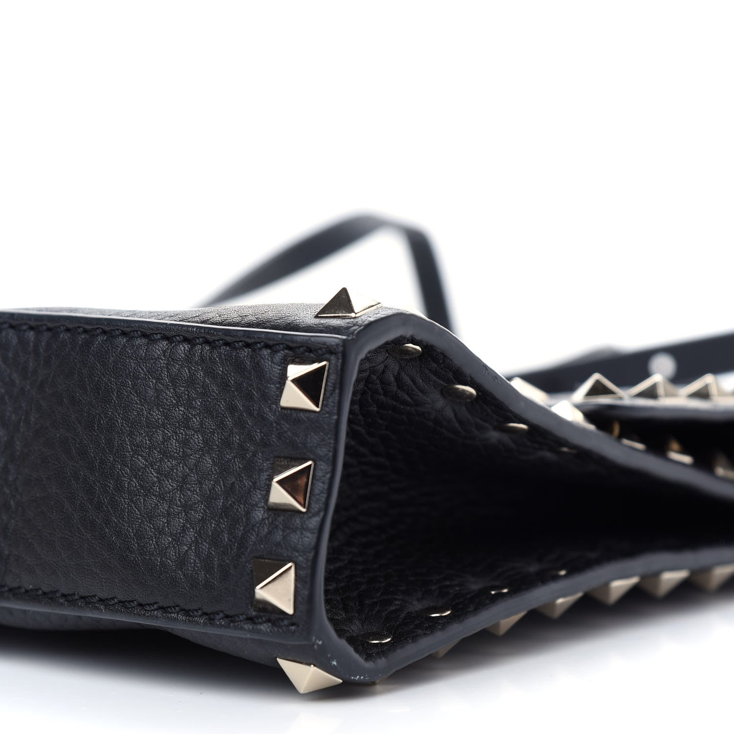 Valentino Garavani Pebbled Calfskin Medium Rockstud Flip Lock Crossbody Bag Black 7 of 7