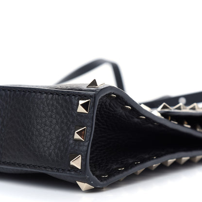 Valentino Garavani Pebbled Calfskin Medium Rockstud Flip Lock Crossbody Bag Black 7 of 7