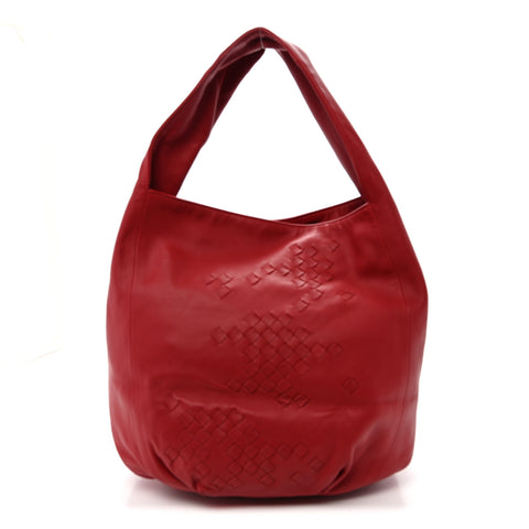 Nappa Intrecciato Patchwork Hobo Red