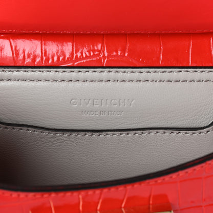 Givenchy Calfskin Crocodile Embossed Mini Mystic Shoulder Bag Red 6 of 8