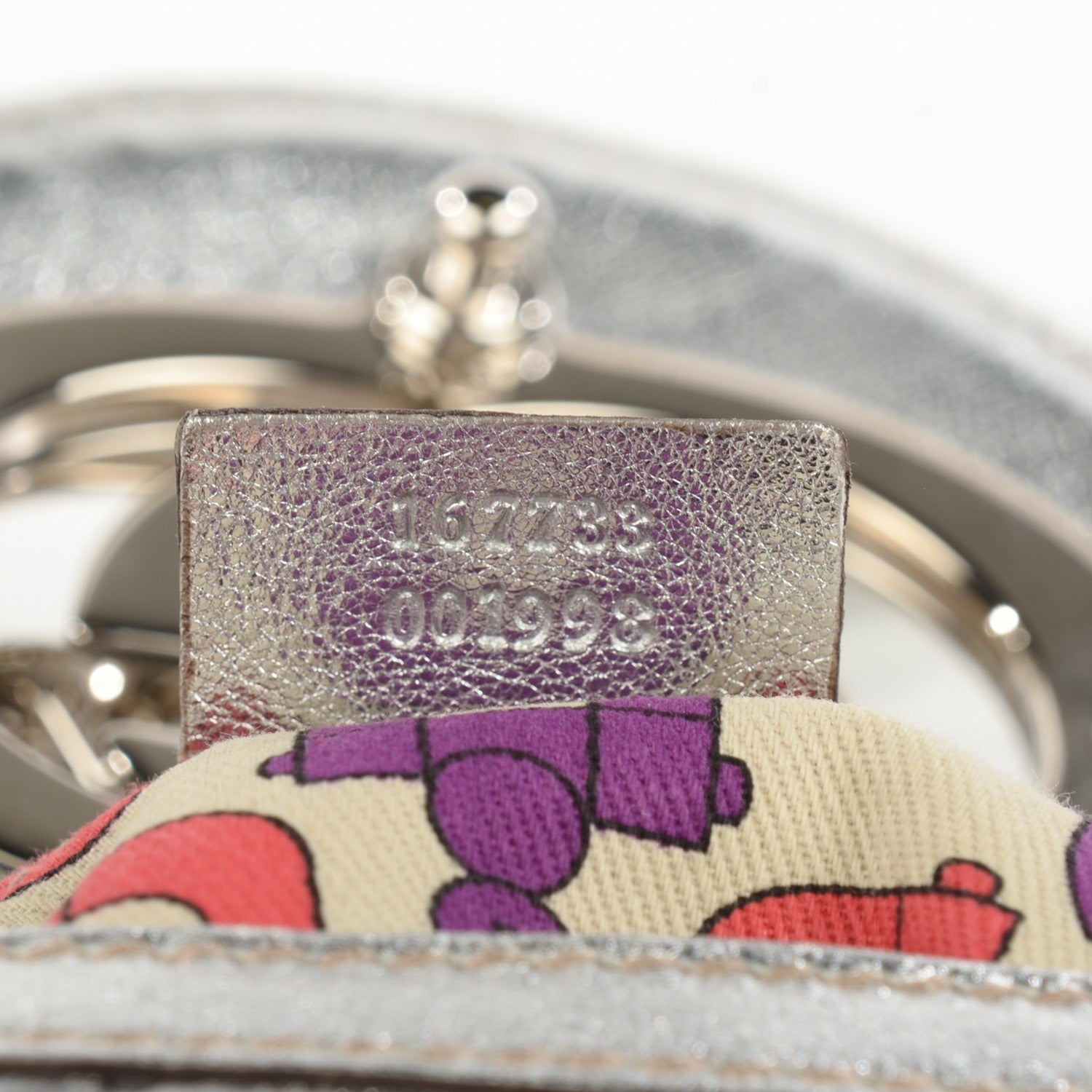 Gucci Guccissima Small Britt Tassel Shoulder Bag Silver 6 of 7