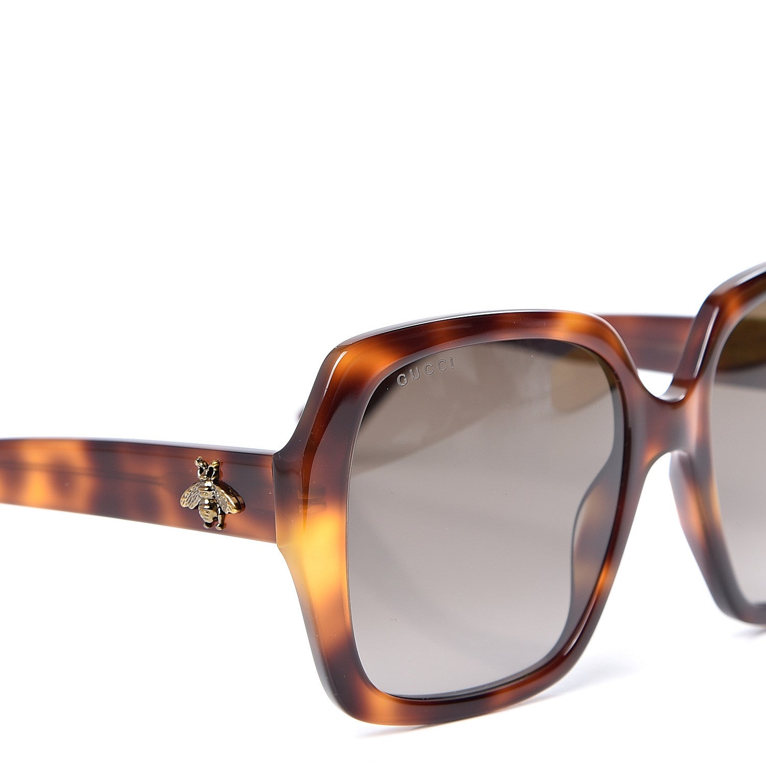 Gucci Acetate Square Frame GG0096S Sunglasses Tortoise 7 of 8