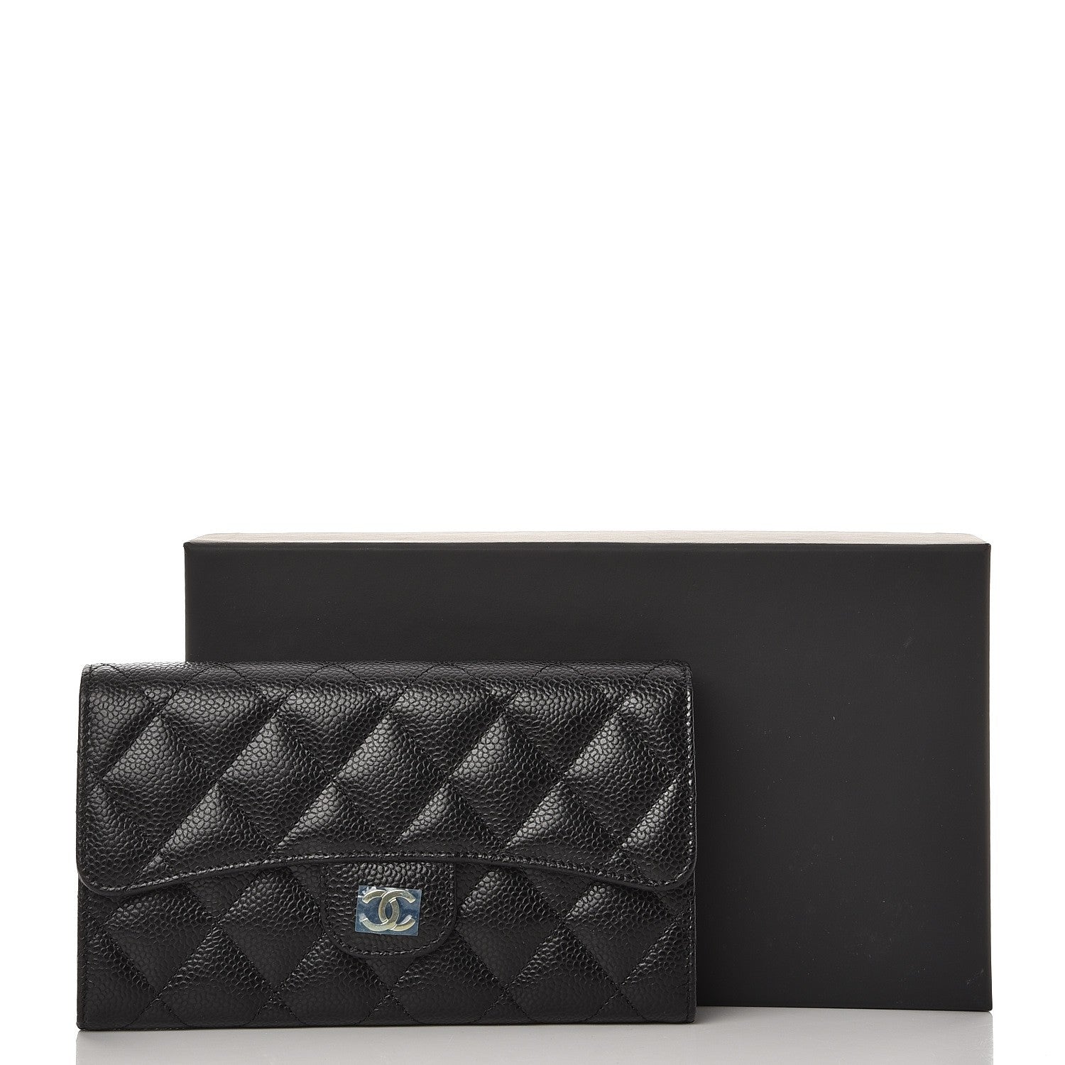 Chanel Caviar Quilted Large Flap Wallet Black 9 of 9
