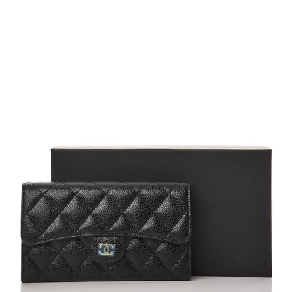 Chanel Caviar Quilted Large Flap Wallet Black 9 of 9
