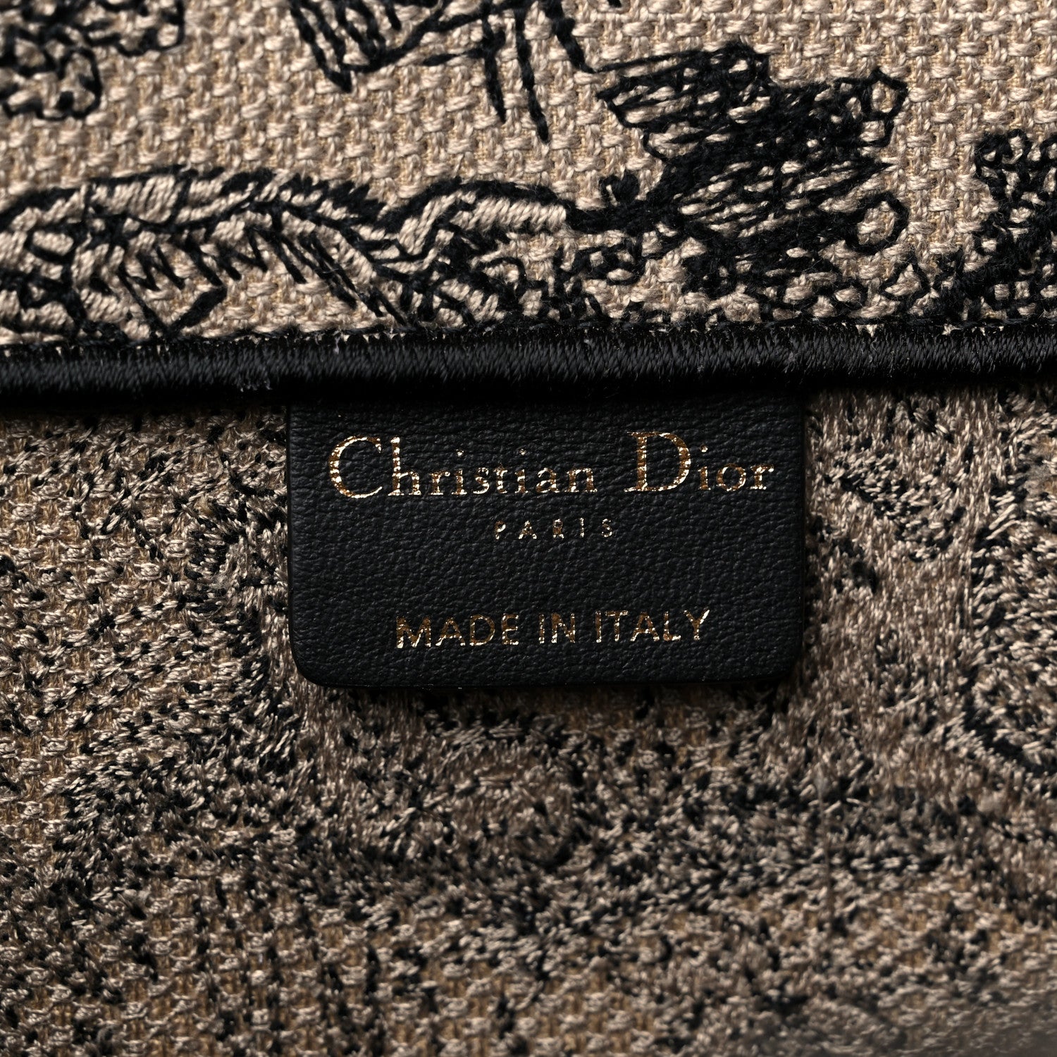 Christian Dior Canvas Embroidered Medium Dioriviera Toile De Jouy Book Tote Black 6 of 9