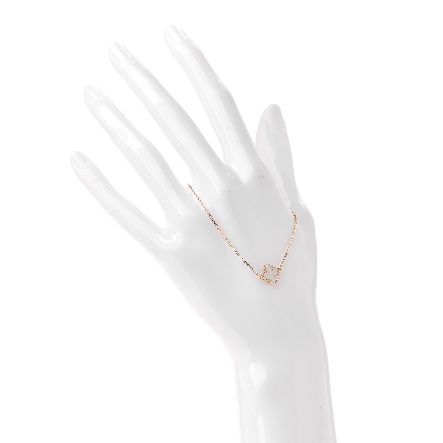 Van Cleef & Arpels 18K Yellow Gold Mother of Pearl Sweet Alhambra Bracelet 2 of 7
