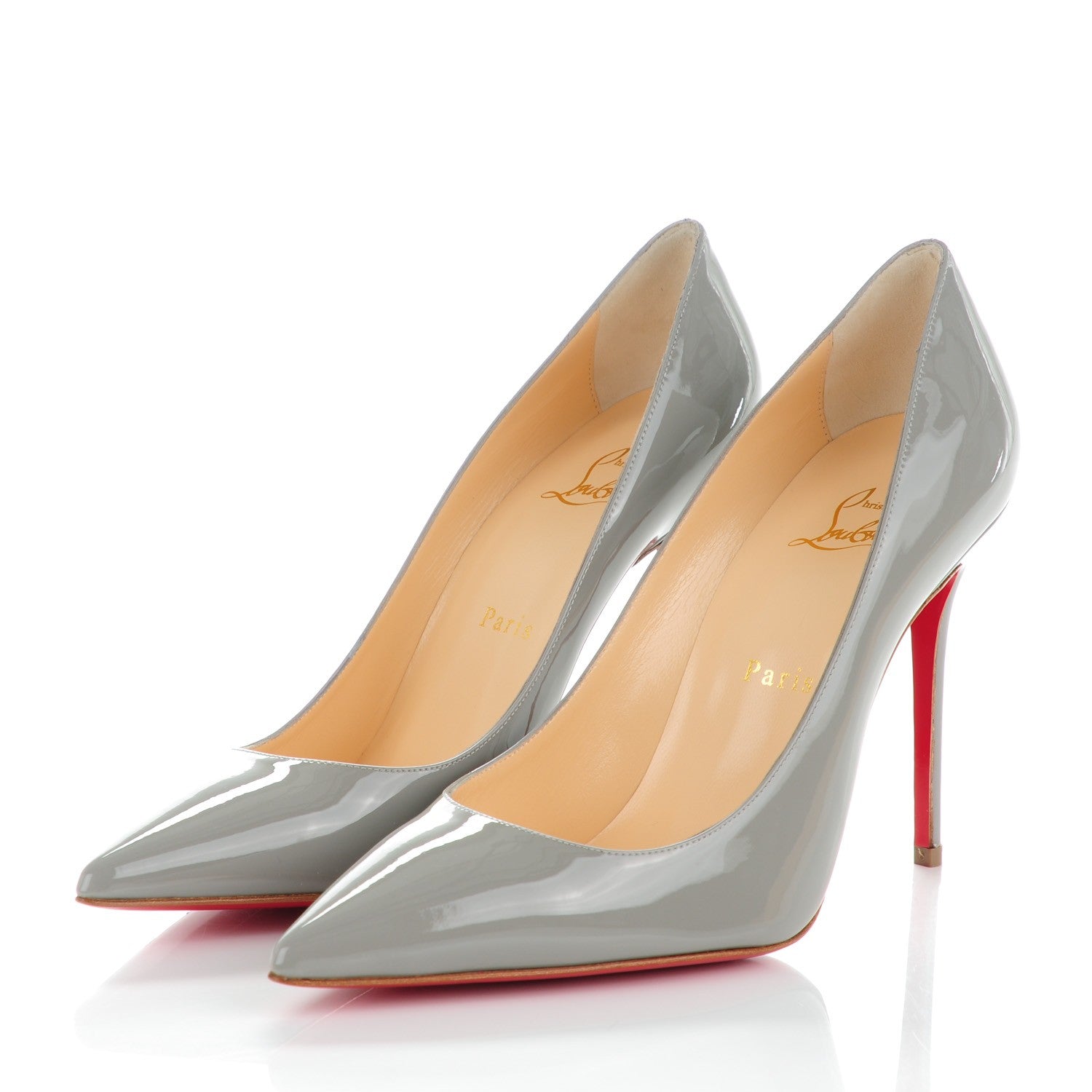 Christian Louboutin Patent Decollete 554 100 Pumps 38 Gris 3 of 8